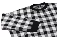 Swetry damskie - Fenia Damski sweter z dzianiny Slouchy z blokiem kolorów w kratkę, czarno-biała, w kratkę, rozmiar XS/S, Czarno-biała kratka, XS - miniaturka - grafika 1