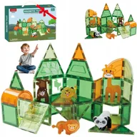 Klocki - Klocki Magnetyczne Kreatywne Magnetic Tiles Konstrukcyjne Zoo 50 elementów - miniaturka - grafika 1