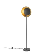 Lampy stojące - QAZQA Lampa podłogowa Art Deco czarno-złota - Emilienne - miniaturka - grafika 1