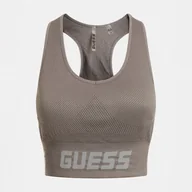 Biustonosze - Damski Stanik sportowy GUESS TRUDY SEAMLESS ACTIV V2BP13Z3290-G1CE – Szary - miniaturka - grafika 1