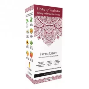 Tints of nature Półtrwała farba do włosów w kremie z henną - Czarna 70 ml - Farby do włosów i szampony koloryzujące - miniaturka - grafika 1