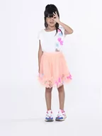 Sukienki i spódniczki dla dziewczynek - Billieblush Spódnica U13337 Pomarańczowy Regular Fit - miniaturka - grafika 1