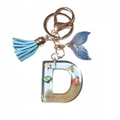 Breloki - Breloczek z literą D - plażowy urok, piękna ozdoba do kluczy - miniaturka - grafika 1