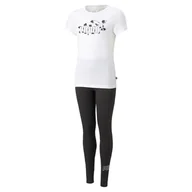 Legginsy - Dziecięca Zestaw koszulka i legginsy PUMA GRAPHIC TEE & LEGGINGS SET G 67359701 – Biały - miniaturka - grafika 1