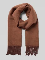 Apaszki i szaliki damskie - Szal z dodatkiem wiskozy i sznurkowymi wykończeniami - miniaturka - grafika 1