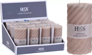 Świeca świeczka skręcona z rustykalnym wykończeniem 14cm - Oświetlenie świąteczne - miniaturka - grafika 1