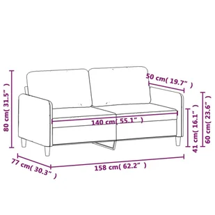 Sofa 2-osobowa, ciemnoszary, 140 cm, tapicerowana aksamitem - Sofy i kanapy - miniaturka - grafika 9