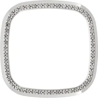 Akcesoria do smartwatchy - RAMKA OCHRONNA ETUI DO ZEGARNA FITBIT VERSA 3 SREBRNE Z DIAMENCIKAMI - miniaturka - grafika 1
