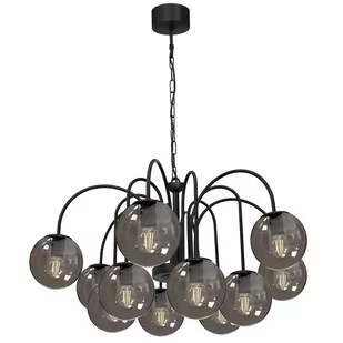 Luminex Cambridge 3698 lampa wisząca zwis 12x60W E27 czarny/dymiony - Lampy sufitowe - miniaturka - grafika 1