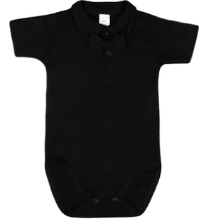 Body KOŁNIERZYK Polo KR czarne MUCHA czarna r 74 KLEKLE - Body dla niemowląt - miniaturka - grafika 1