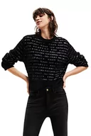 Swetry damskie - Desigual Sweter damski, czarny, L - miniaturka - grafika 1