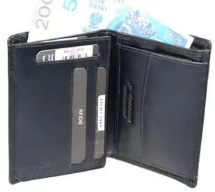 Portfel Męski Skórzany EL FORREST Skóra Bydlęca Duży Pionowy Bez Zapięcia Dwa Skrzydełka RFID GRANATOWY 896 301 13 x 10 x 3 [cm] - Portfele - miniaturka - grafika 12
