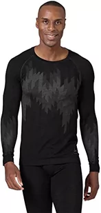 ODLO Męska koszulka Kinship ciepła L/S Base Layer Top, Czarny Melanż, L - Koszulki męskie - miniaturka - grafika 1