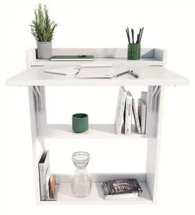 Biurko ścienne składane białe szafka półka regał - Biurka Biurko ścienne składane białe szafka półka regał - Biurka - miniaturka - grafika 1