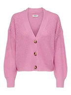 Kurtki damskie - ONLY Damska kurtka z dzianiny Onlcarol Nice L/S Cardigan KNT Noos, Begonia Pink, L - miniaturka - grafika 1
