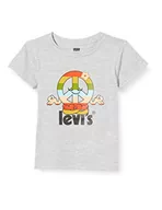 Koszulki dla dziewczynek - Levi's Kids Koszulka dziewczęca Lvg z krótkim rękawem graficzna koszulka, Jasnoszary wrzos, 6 Lata - miniaturka - grafika 1