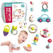 Gryzaki dla dzieci - ZESTAW 12 GRZECHOTEK SENSORYCZNYCH DLA NIEMOWLĄT GRYZAKI - miniaturka - grafika 1