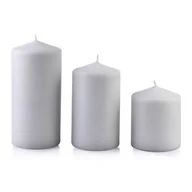 Świece - Świeca CLASSIC CANDLES walec średni 8 x 14 cm szara - miniaturka - grafika 1