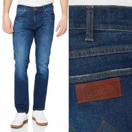 Spodnie męskie - Wrangler GREENSBORO For Real PROSTE SPODNIE JEANSOWE CIEMNY DżINS W36 L36 - miniaturka - grafika 1