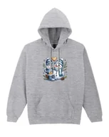 Bluzy damskie - Bluza z kapturem Świąteczna Personalizowana Zima Rysunkowa Szara XXL - miniaturka - grafika 1