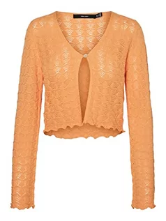 Swetry damskie - VERO MODA Vmlollie Ls Flare Sleeve V-Neck kardigan z dzianiny, Mock Orange, XS - grafika 1