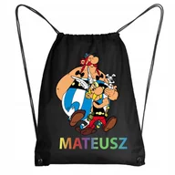 Plecaki worki - Worek Szkolny Workoplecak WF Do Przedszkola Szkoły ASTERIX I OBELIX + IMIĘ - miniaturka - grafika 1
