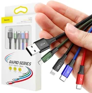Ładowarki do telefonów - KABEL 4w1 USB-A -> Lighting iPhone / 2x USB-C / micro-USB Baseus Cafule CA1T4-B01 1.2m 3.5A W OPLOCIE - miniaturka - grafika 1
