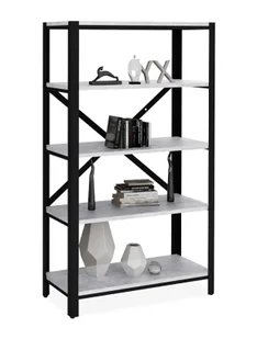 Regał 5 półek w stylu loft czarny + beton N4-R64 - Regały - miniaturka - grafika 1