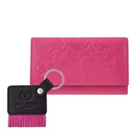 Portfele - PORTFEL DAMSKI SKÓRZANY T-45-PI I BRELOK DO KLUCZY T-88-BL/PI ZESTAW PREZENTOWY RÓŻOWY ZUP-107-PI - miniaturka - grafika 1