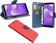 Portfele - Eleganckie etui książkowe dla HUAWEI Y7 2018 o czerwono-niebieskim wyglądzie skóry Fantazyjna okładka w stylu książki z portfelem - miniaturka - grafika 1