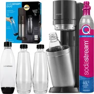Karafki - Ekspres do wody gazowanej SodaStream Duo Titan + 2 butelki + nabój CO2 SodaStream QuickConnect + szklana karafka DUO 1 litr - miniaturka - grafika 1