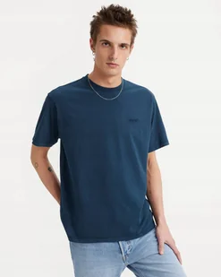 LEVI'S MĘSKI T-SHIRT NIEBIESKI KLASYCZNY GŁADKI LOGO S JGI - Koszulki męskie - miniaturka - grafika 1