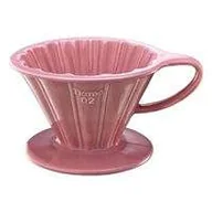 Zaparzacze i kawiarki - TIAMO Ceramiczny drip Tiamo V02 Różowy HG5536PK - miniaturka - grafika 1