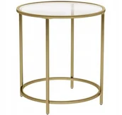 Ławy i stoliki kawowe - Nowoczesny Stolik Kawowy Szklany Nocny Złoty Sn - miniaturka - grafika 1