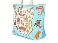 Torebki damskie - Bellugio, Torba plażowa, niebieska, 35x50x16 cm - miniaturka - grafika 1