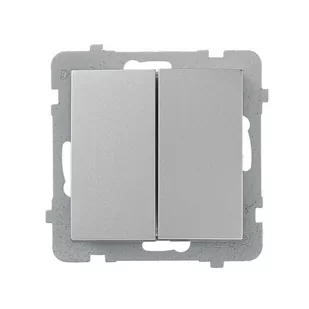 Ospel AS srebrny łącznik podwójny schodowy ŁP-10G/m/18 ŁP-10G/m/18 - Wyłączniki światła i elektryczne - miniaturka - grafika 1