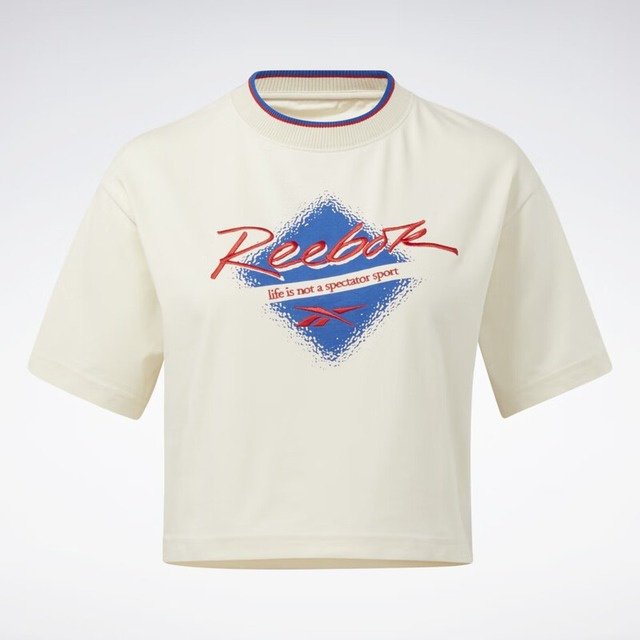 REEBOK - T-SHIRT DAMSKI- CL Q3 GRAPHIC T-SHIRT HH9805 KOSZULKA BIAŁA