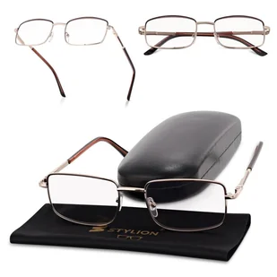 Plusy +3.00 Fotochromowe korekcyjne okulary do czytania z flexami ST334 złoty/brąz - Okulary korekcyjne, oprawki, szkła - miniaturka - grafika 1