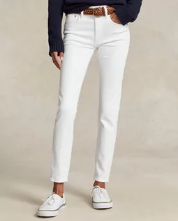 Spodnie damskie - RALPH LAUREN Białe jeansy Slim Fit ze średnim stanem rozmiar 29R - grafika 1