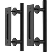 Zawiasy, okucia i inne akcesoria - Klamka do bram, garaży, żelazna, 2 sztuki, 30 cm, czarna - miniaturka - grafika 1