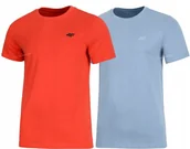 Koszulki męskie - 4F ZESTAW 2szt. 2-PAK MÄSKA KOSZULKA T-SHIRT 100% BAWEĹNA / rozm L - miniaturka - grafika 1