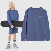 Koszulki dla dziewczynek - Koszulka chłopięca 4F z długim rękawem niebieska bawełna 4FJWSS25TLONM421 Niebieski 164 - miniaturka - grafika 1