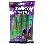 Gumy do żucia, lizaki, dropsy - Becky's Scary Fingers Lizaki STRASZNE PALCE o smaku jabłkowym 8szt 144g - miniaturka - grafika 1