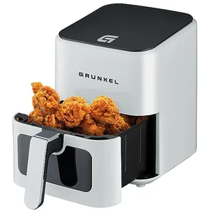 Grunkel - Frytkownica powietrzna - Air Fryer - 4 litry i 7 programów WEF. Cyfrowy panel sterowania Wielofunkcyjny i podświetlany wyświetlacz okienny. Timer 60 minut - Frytkownica bezolejowa (biała) - Frytkownice - miniaturka - grafika 1