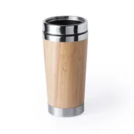 Kubki termiczne - Kubek Termiczny Bambusowy 500 ml, Brązowy Ø8,2 x 17,5 cm - miniaturka - grafika 1