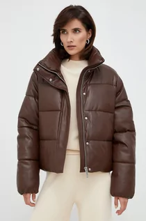 Kurtki damskie - Calvin Klein kurtka damska kolor brązowy zimowa - grafika 1