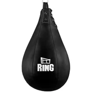 Gruszki treningowe - RING Gruszka bokserska skórzana 5kg czarna - miniaturka - grafika 1