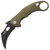 Noże - Nóż składany LionSteel L.E.One Karambit Green Aluminium, Chemical Black MagnaCut by Emerson Design (LE1 A GB) - miniaturka - grafika 1