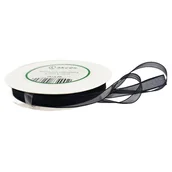 Prace ręczne dla dzieci - Tasiemka wstążka ORGANZA czarna 6mm x 23m - miniaturka - grafika 1