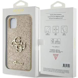 Guess GUHCN61HG4SGD iPhone 11 / Xr 6.1" złoty/gold hardcase Glitter Script Big 4G - Etui i futerały do telefonów - miniaturka - grafika 8